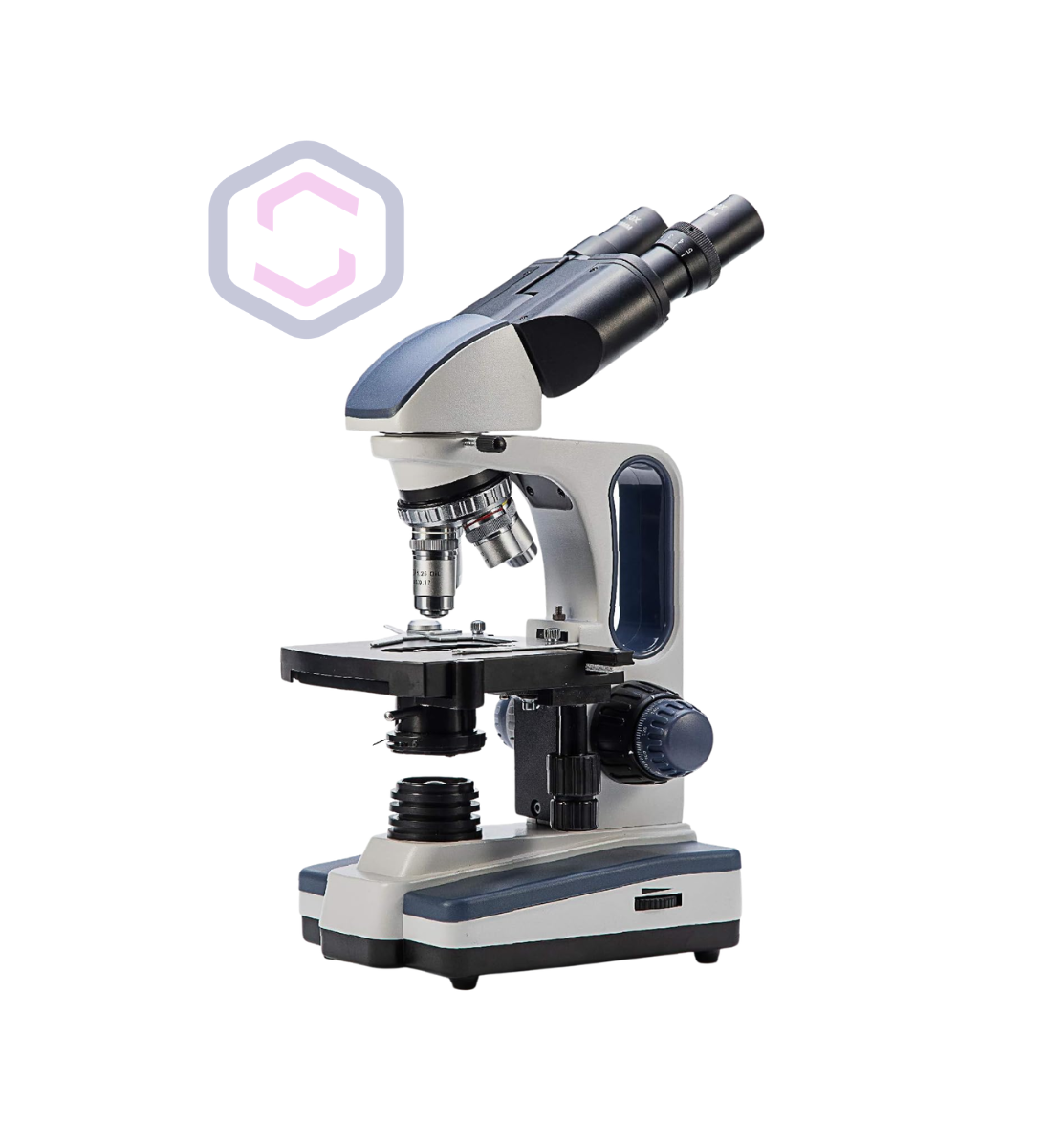 Microscopio biológico binocular velab con iluminación LED, platina mecánica, condensador Abbe y objetivos acromáticos. Ideal para laboratorio..png