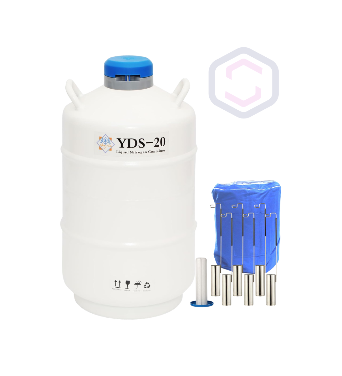 Tanque Dewar de Nitrógeno Líquido hasta con 6 Canastillas para Laboratorio