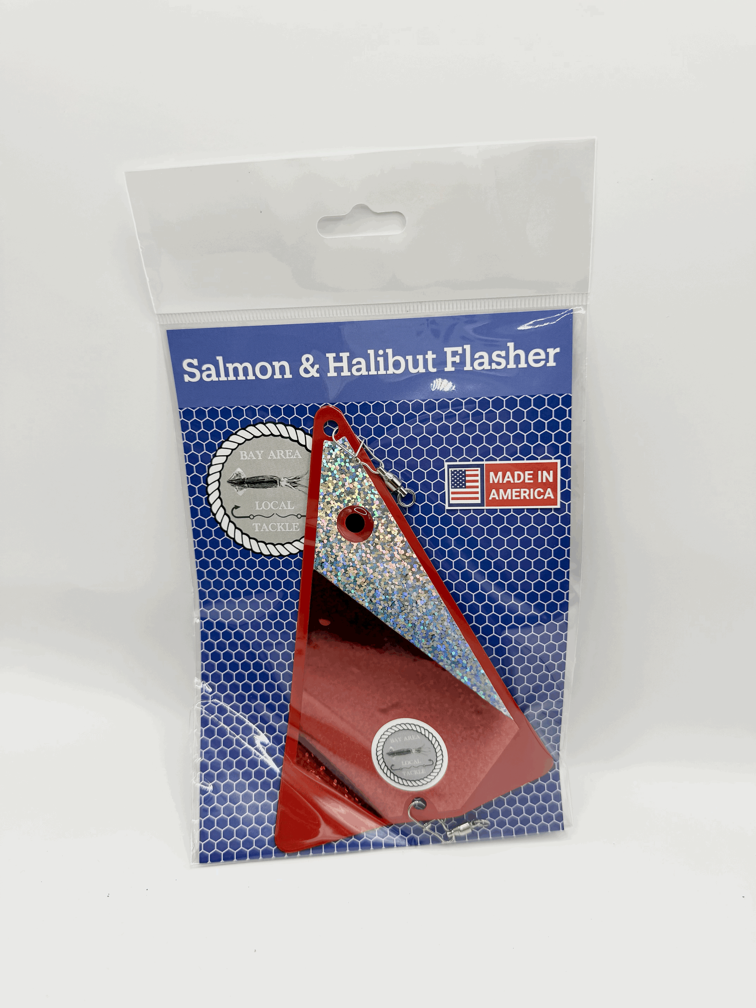 Red & White Salmon/Halibut Triangle Flasher (6 inch)