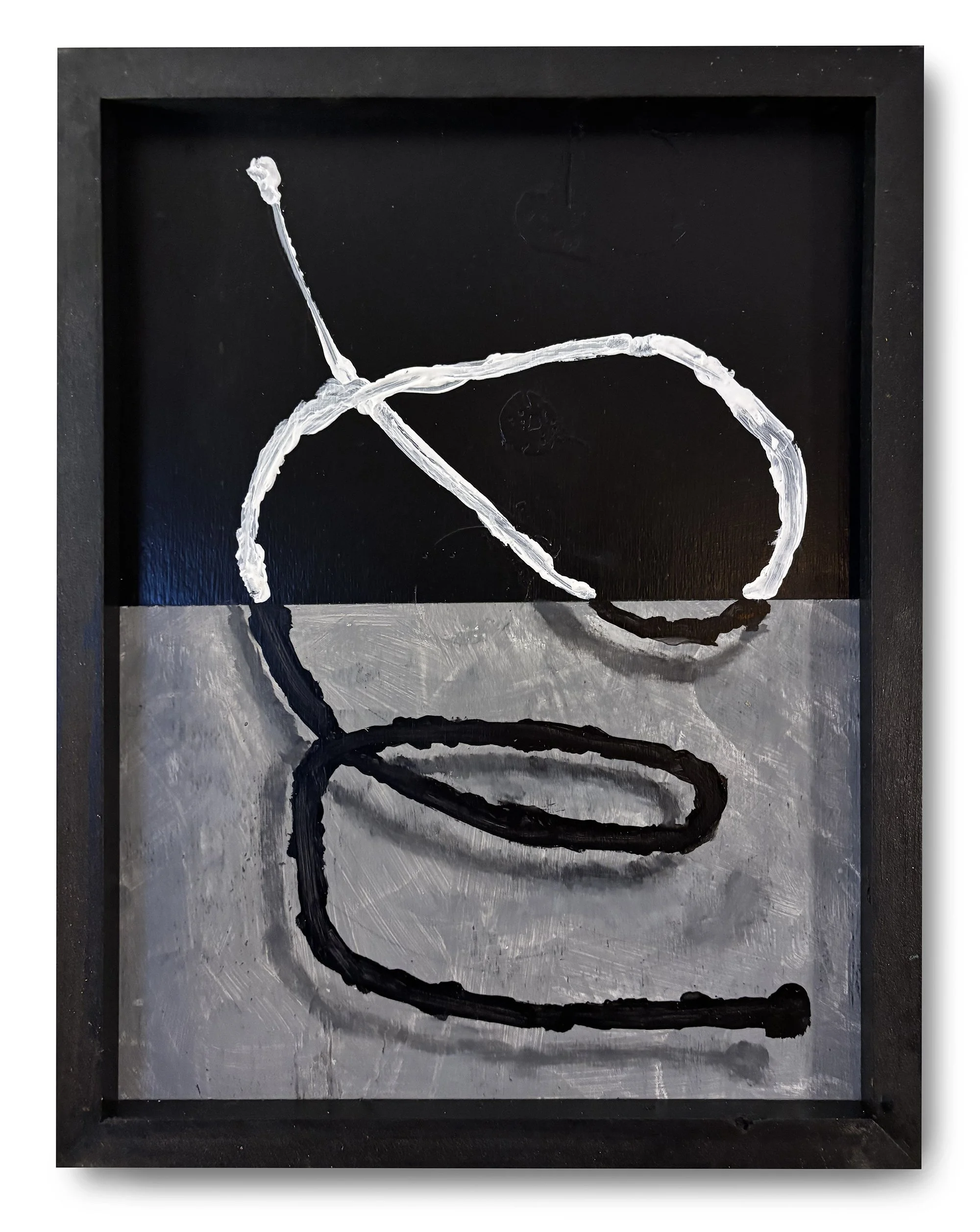 Squiggles II, 2026 / acrylic paint on recycled wood / 
13  x 17 inches  
