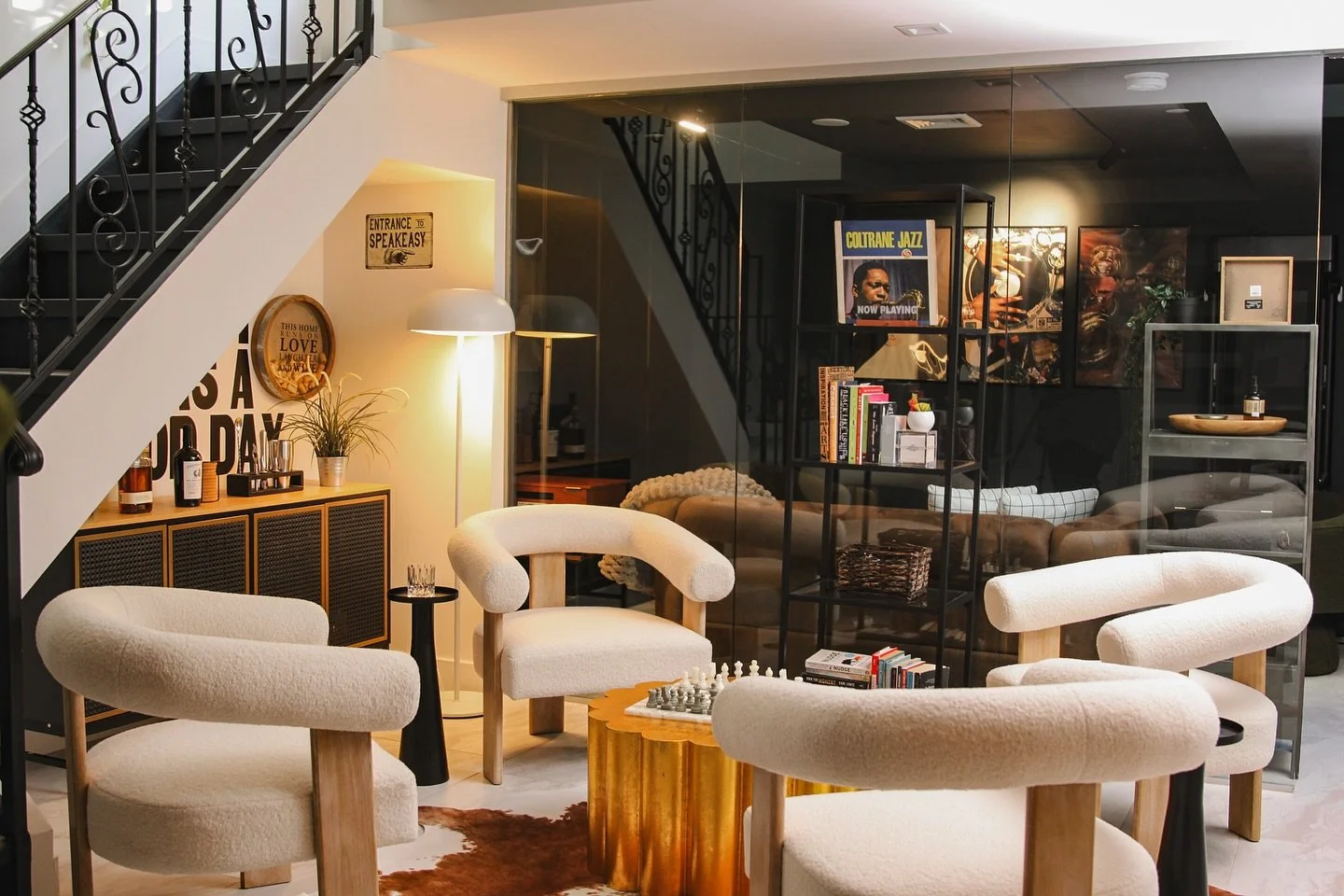 Transformation Spotlight: This cocktail area got a major glow-up! Keep swiping to see where we started 🍸 #BeforeAndAfter