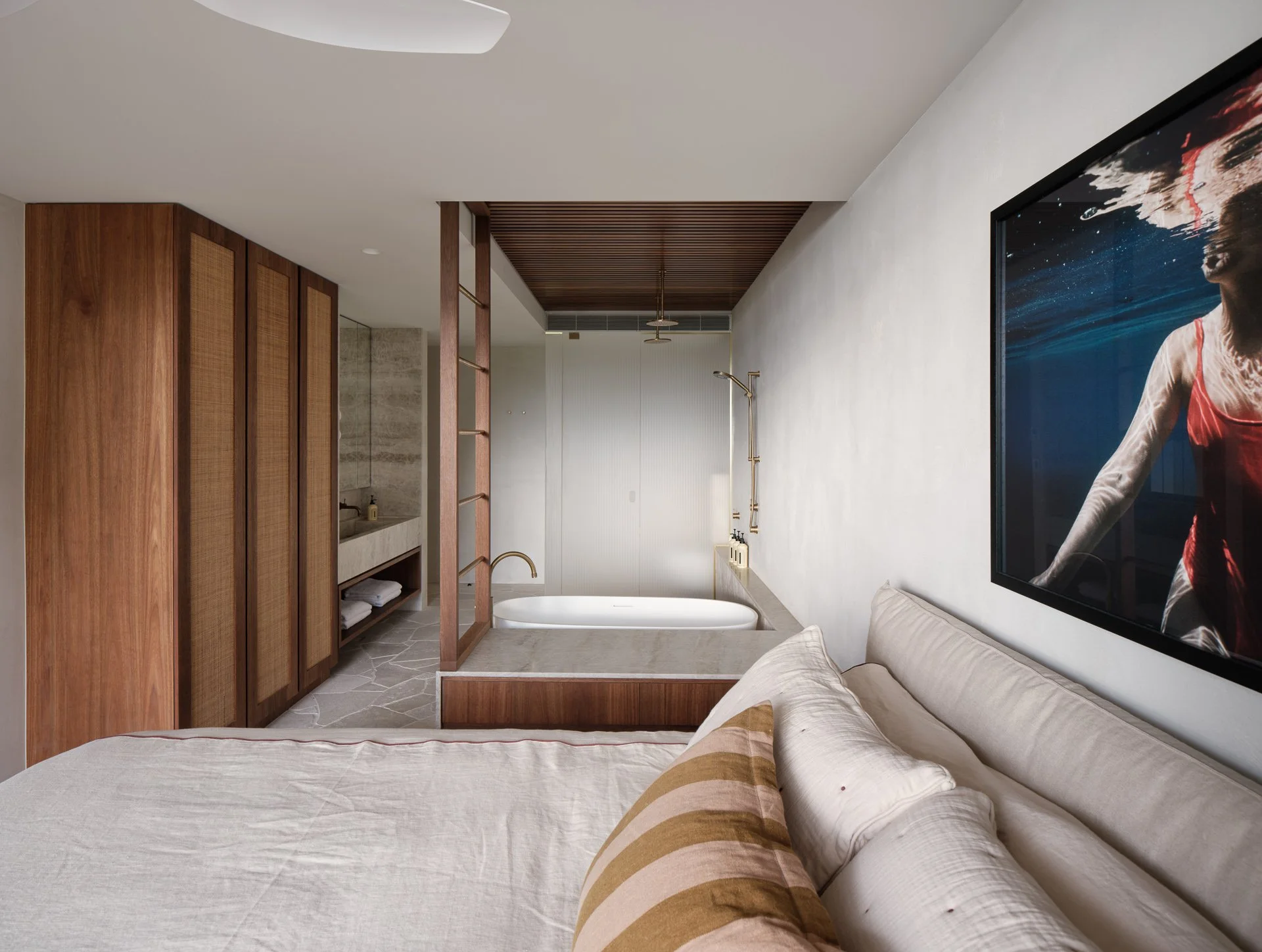 A Wategos beach residence, draped with hotel suite excellence...