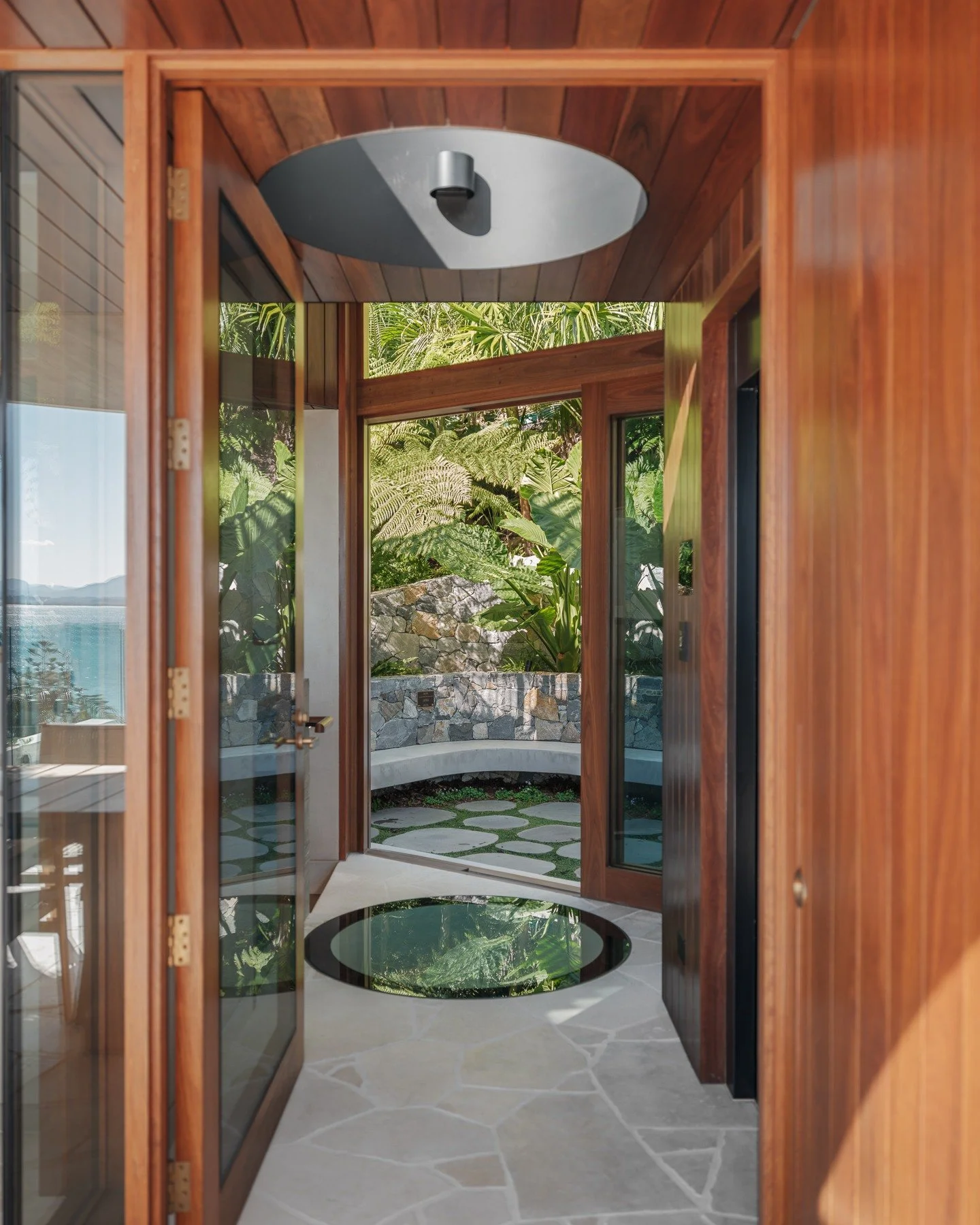 Dreamy thoughtful architecture with serene spaces, surrounded by literal rainforest 🍃