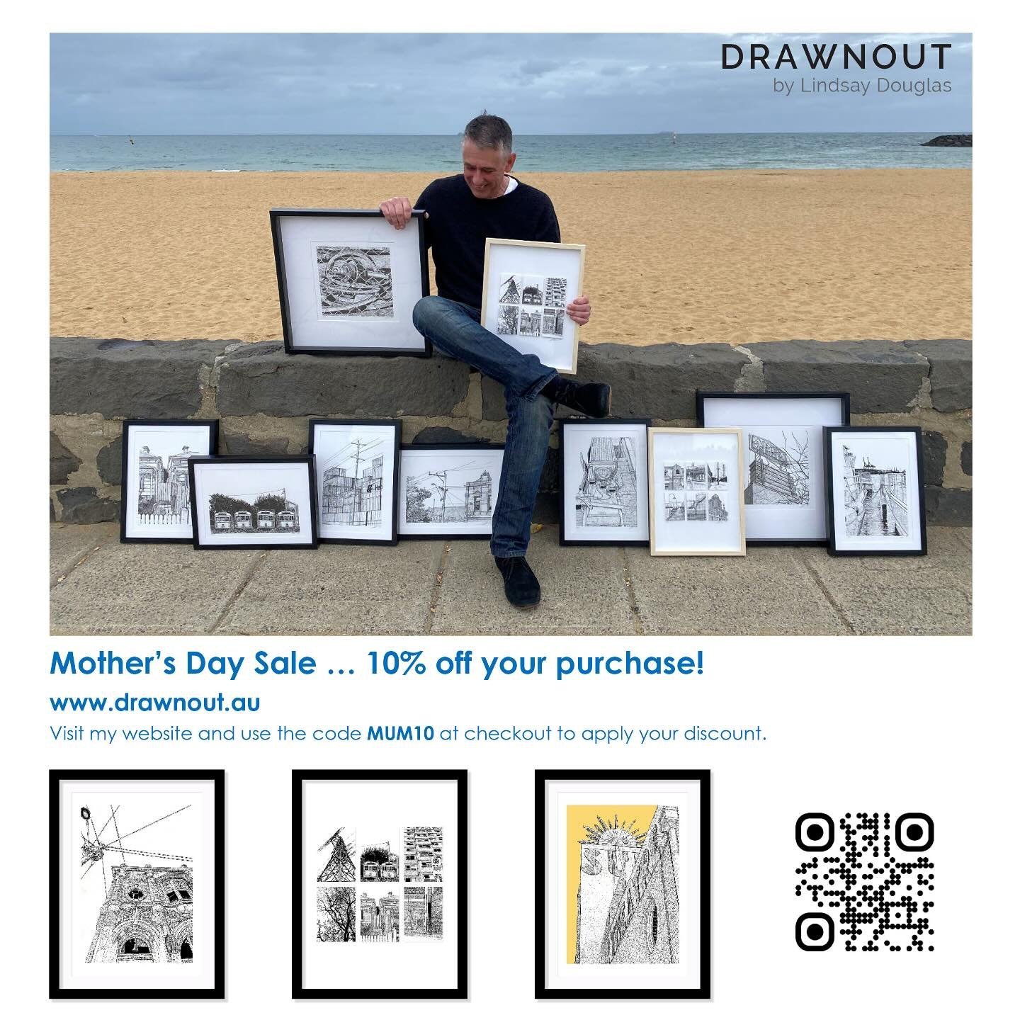Special for Mother&rsquo;s Day. 🩷 

#drawnout #lindsaydouglas #artist #architect #digdesign #innerwest #inkonpaper #innerwestart #mothersday #sale #tenpercentoff
