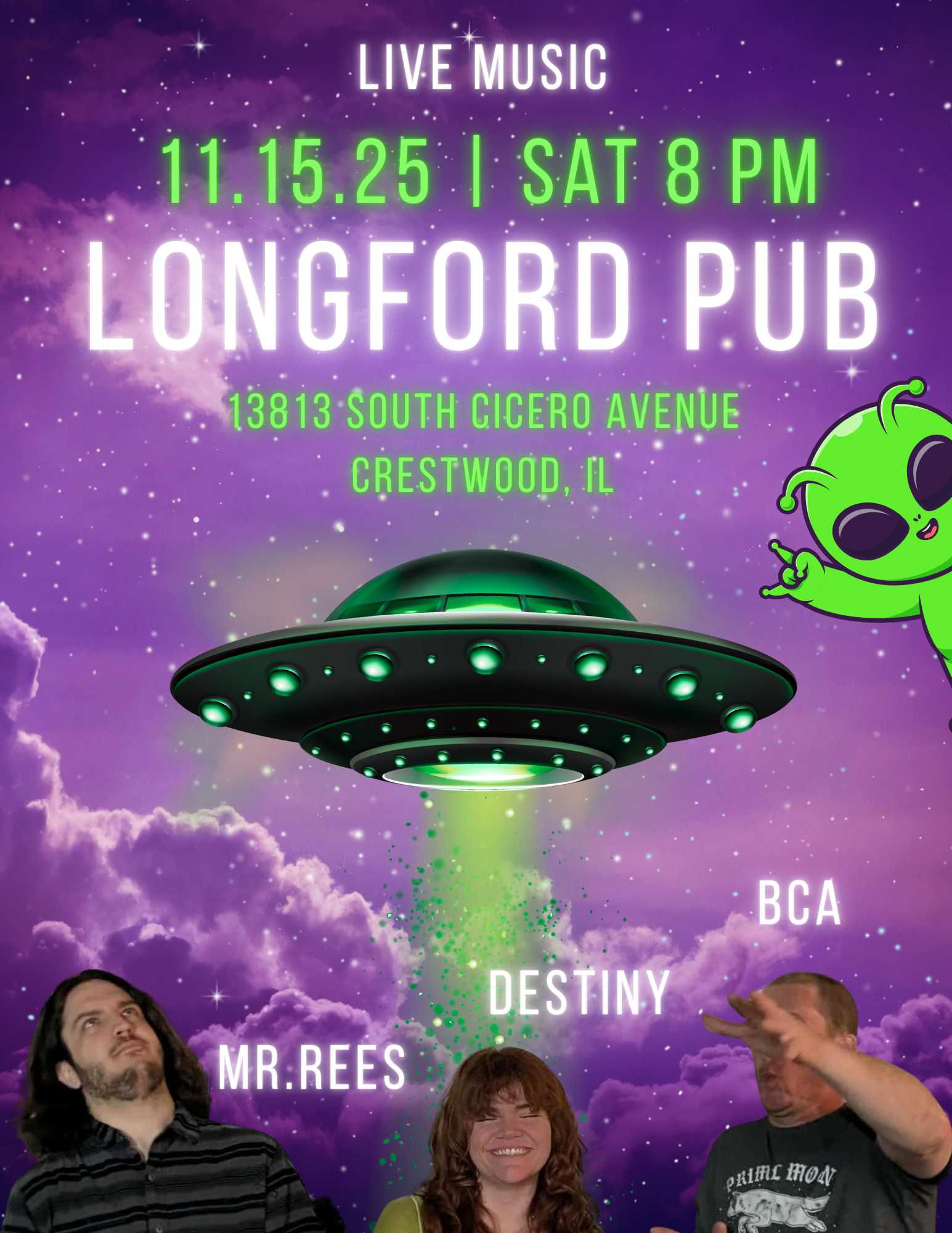 LIVE music @ Longford Pub! w/ Mr. Rees, BCA, &amp; Destiny