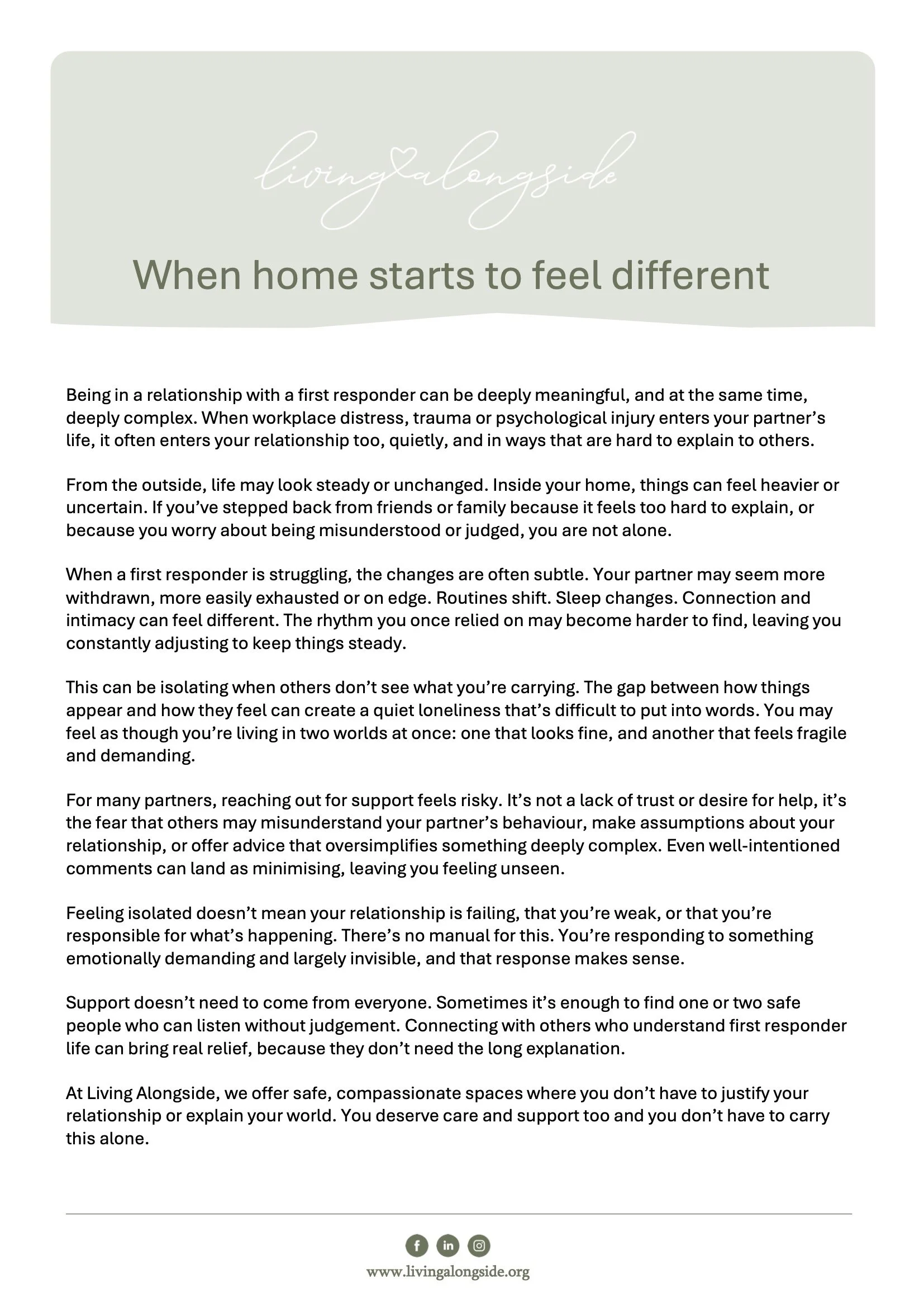 When home starts to feel different