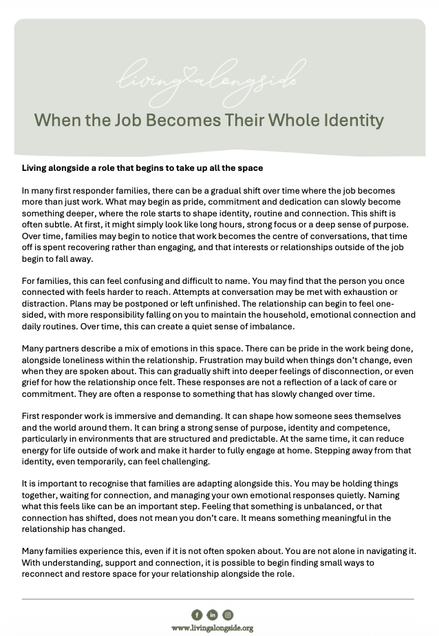 When the job becomes their identity