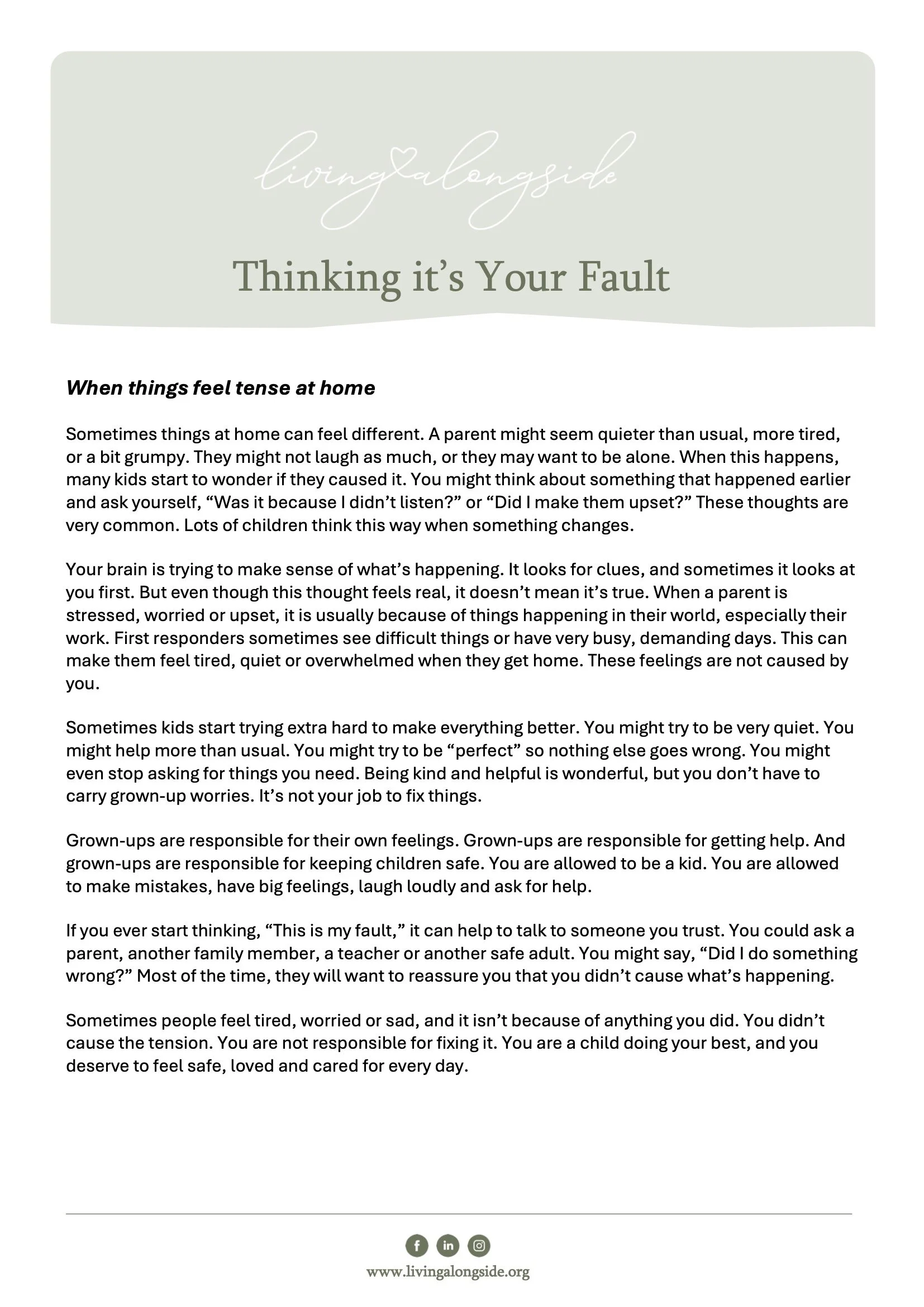 Thinking its your fault