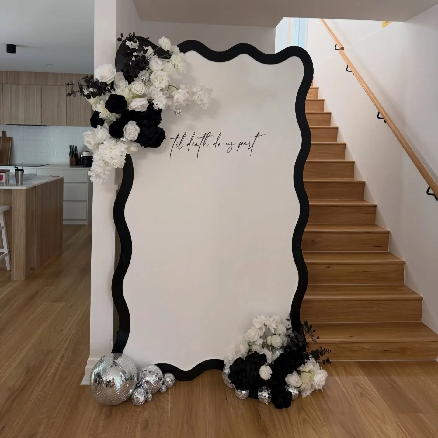 Til Death Do Us Part 🖤

A bold and modern setup for the bride-to-be featuring our statement wavy backdrop, black and white florals, and luxe styling details to set the vibe for an unforgettable Hens celebration. ✨

Planning a hens party, bridal show
