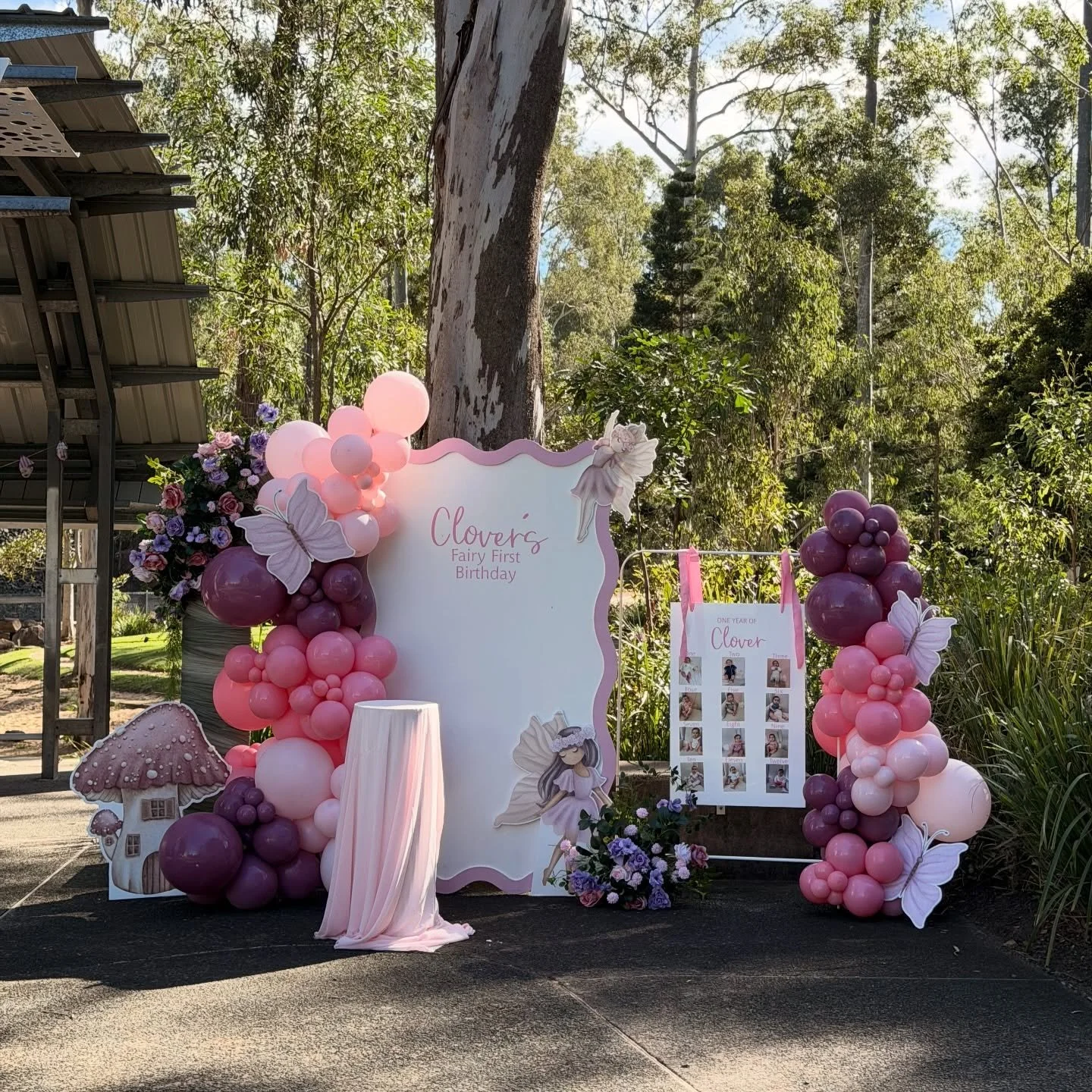 A magical fairy first birthday ✨🧚🏼&zwj;♀️

Soft pinks, dreamy purples, whimsical florals and the sweetest fairy details brought this setup to life for Clover&rsquo;s special day 💕

This setup featured:
&bull; Custom backdrop
&bull; Balloon garland