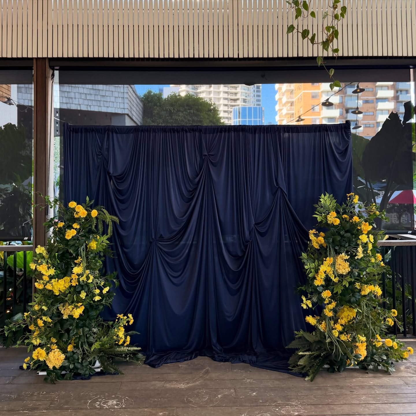 Navy draping, custom florals and a touch of elegance 💙✨

Designed for the Southport SLSC Annual Party, this statement backdrop featured luxurious navy draping paired with custom yellow florals to create the perfect photo moment.

Bold, sophisticated