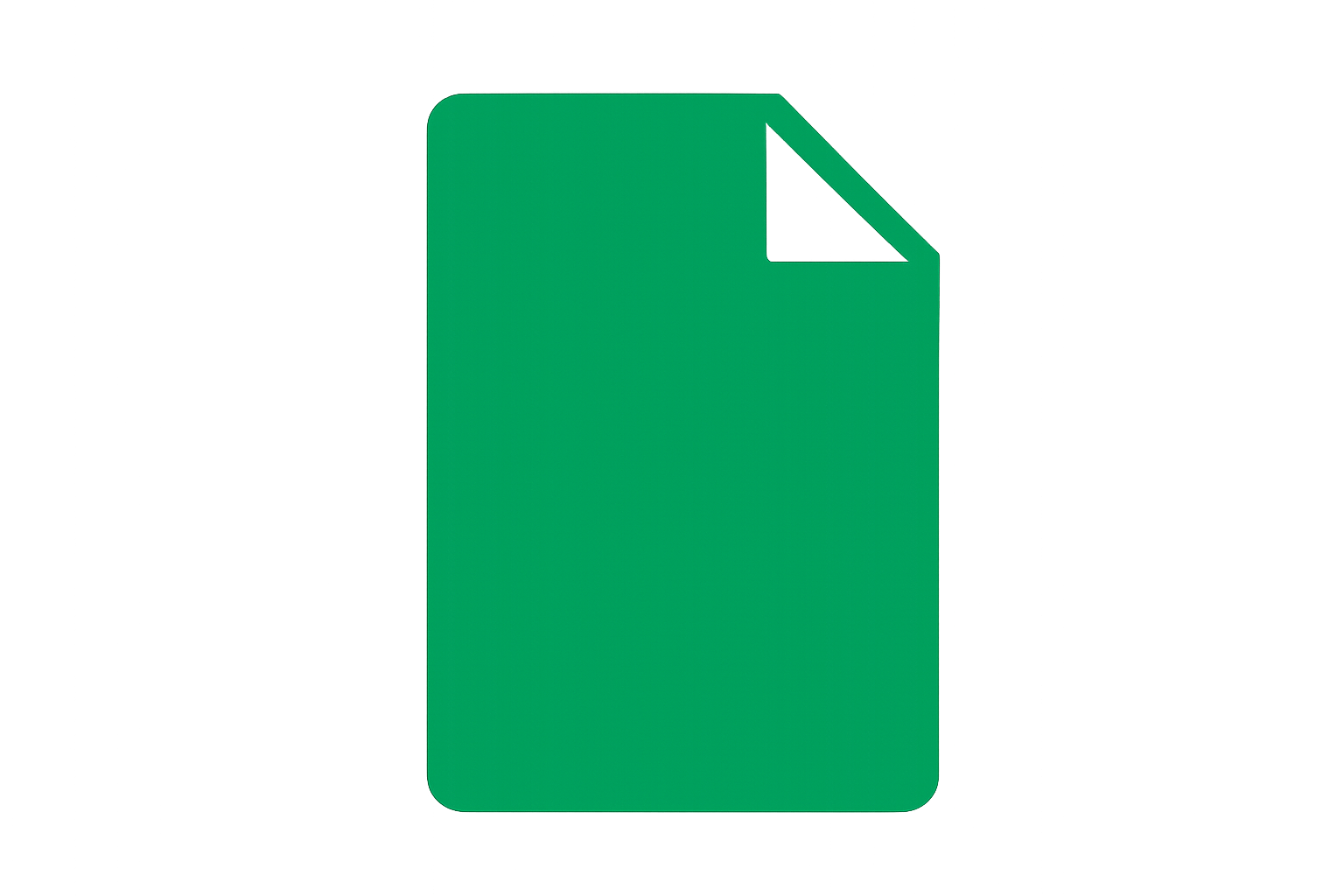 A green document icon with a folded top right corner.