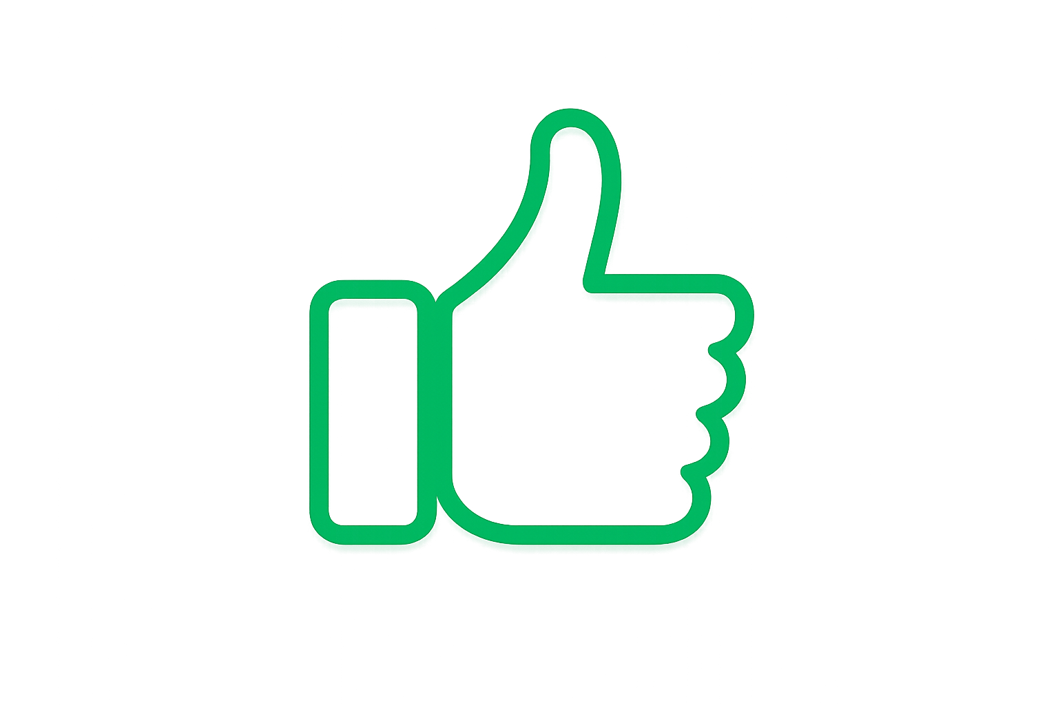 A green thumbs-up icon, often used to signify approval or liking something.