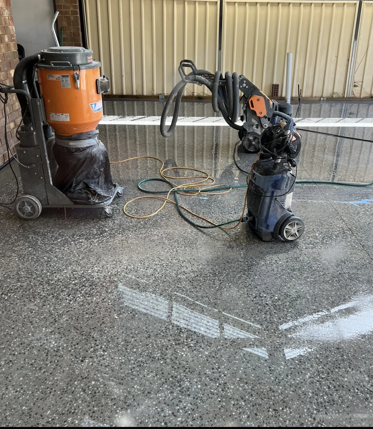 Cut and polishing concrete