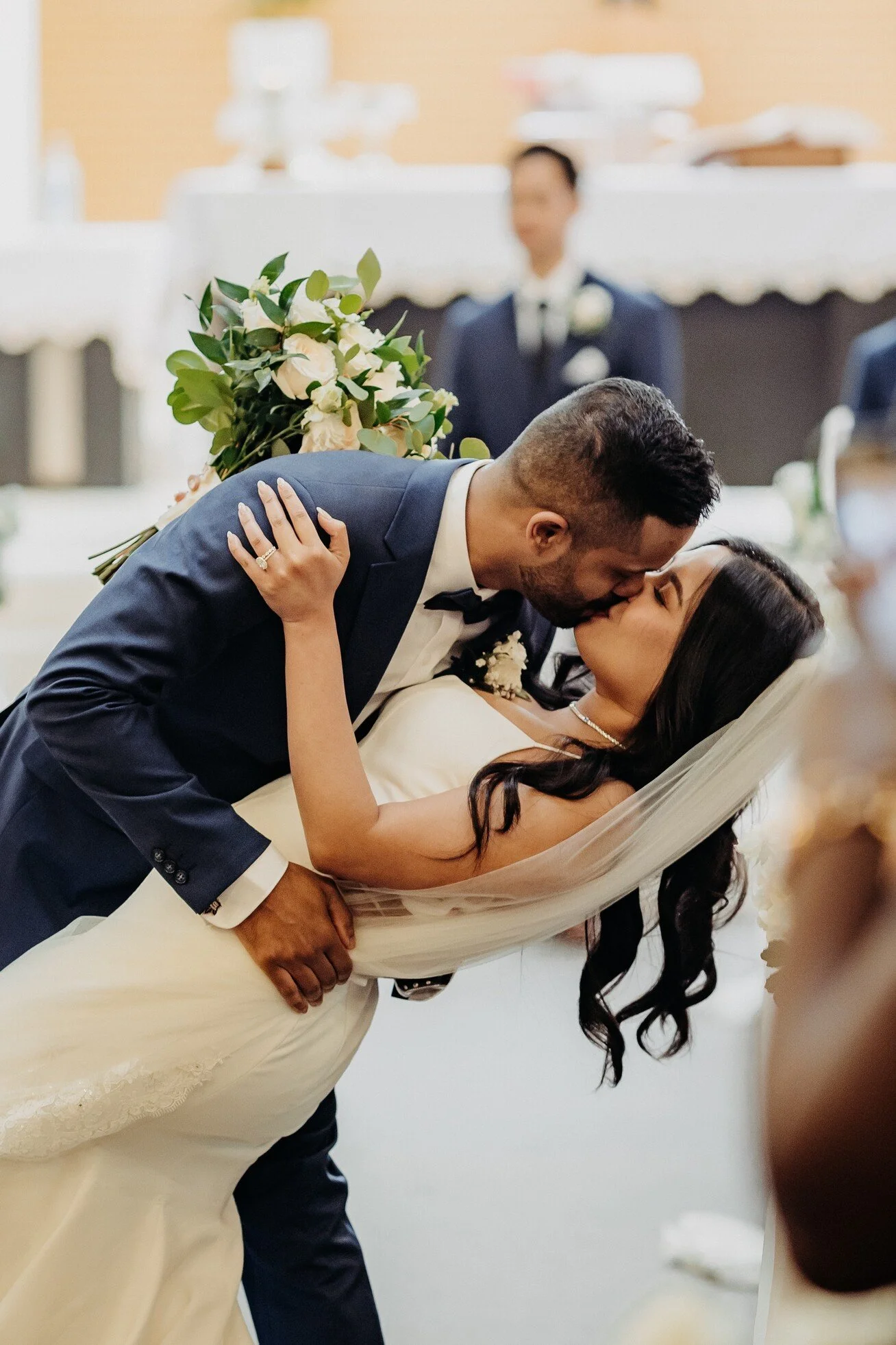 Bride and Groom Kiss