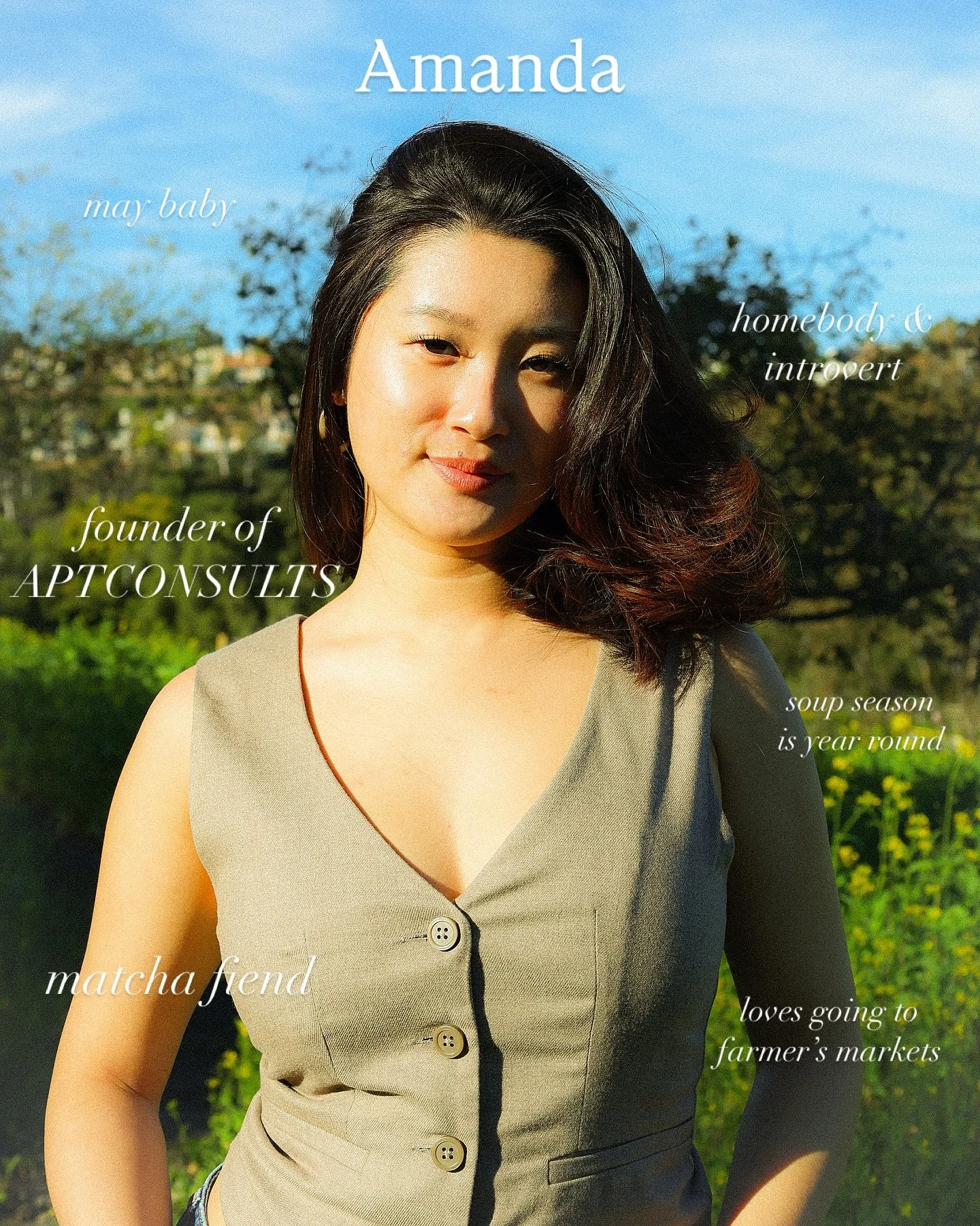 New year, new introductions 🤍 

Hi, my name is Amanda and I run a marketing agency based in south Orange County, CA. 

My background is in hospitality, business operations and marketing within the food and beverage industry. So, I know a thing or tw