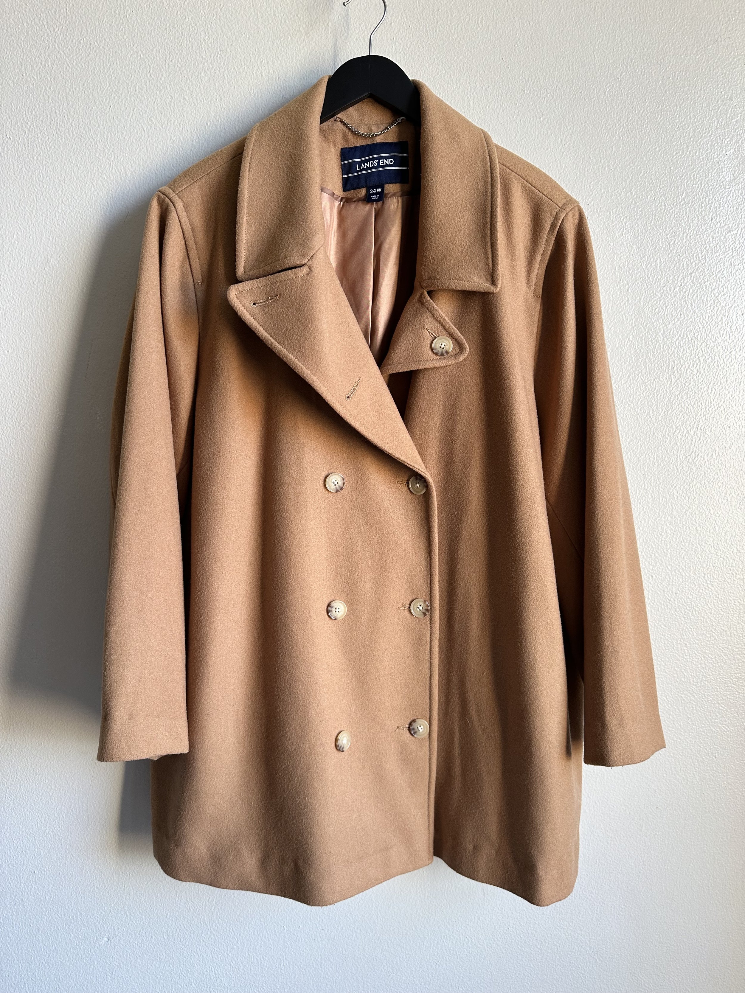 Lands End Wool Blend Pea Coat