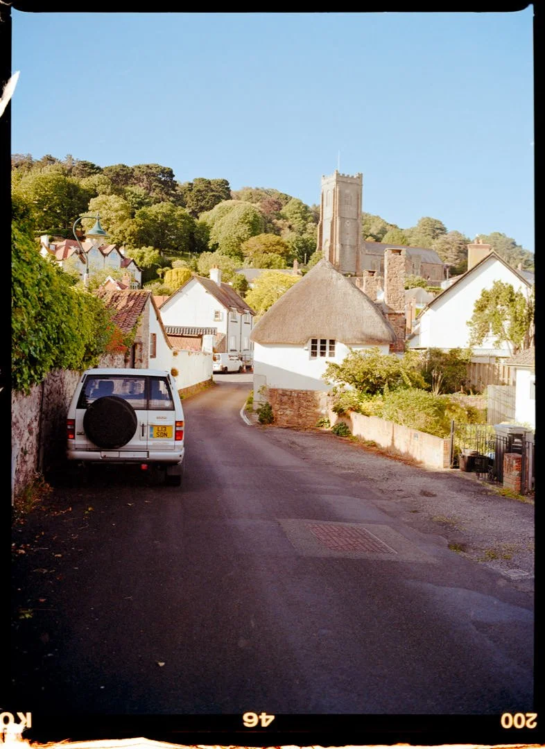 minehead village during sunset, Kodak Gold 120 film