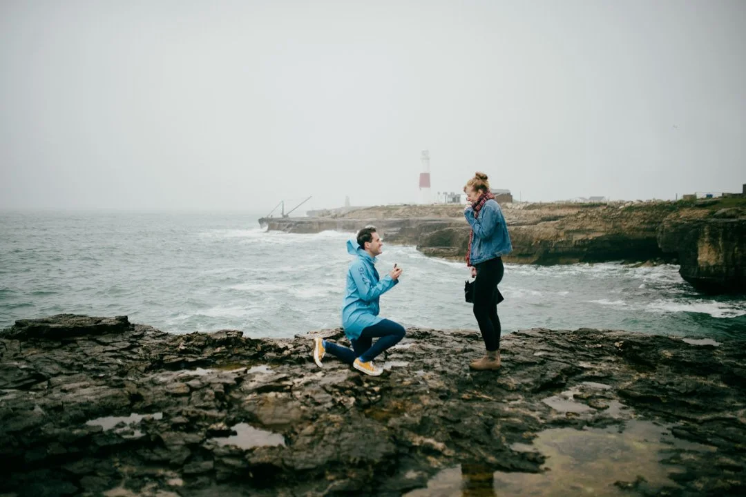 A Surprise Wedding Proposal at Portland Bill, Dorset