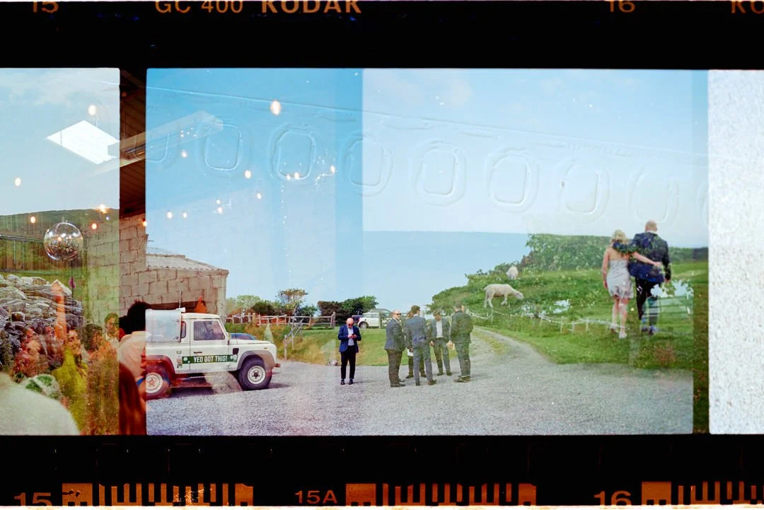 double exposure wedding photography on 35mm Kodak ultramax film