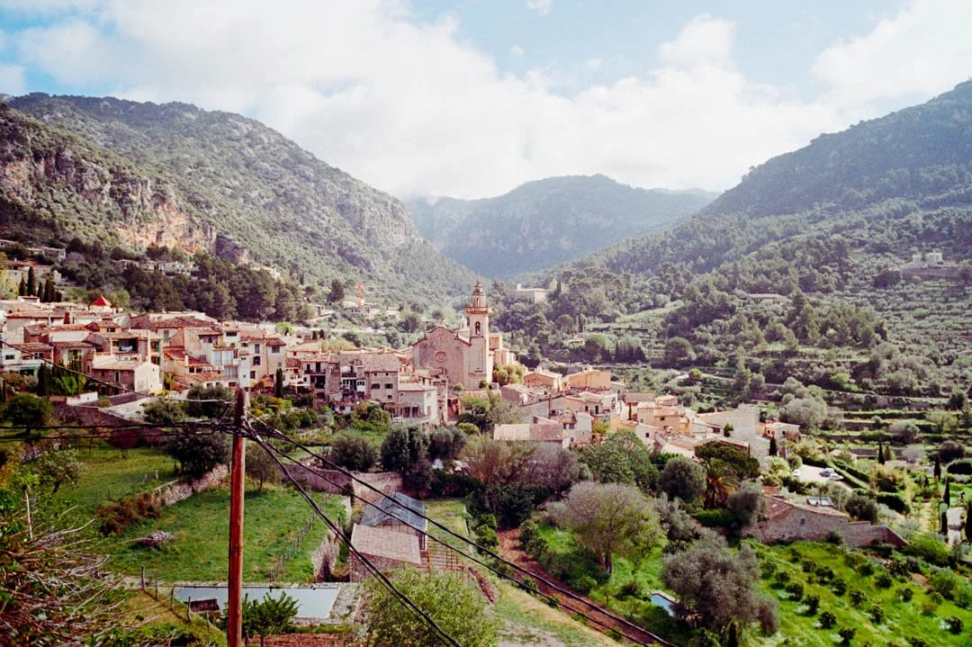 Valldemossa view point with church and mountains