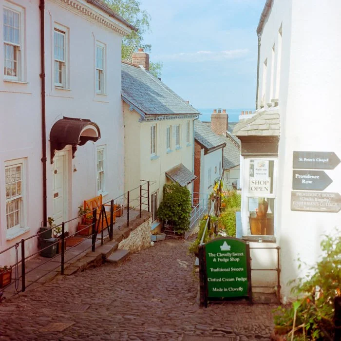 clovelly village north Devon, Kodak gold 200 film