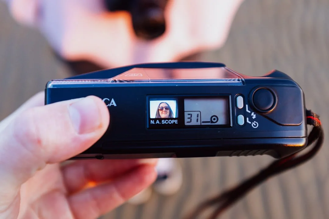 Yashica T3 super film camera viewfinder