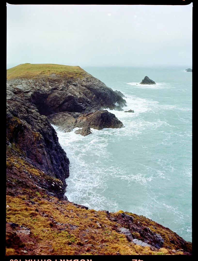 rugged Cornwall coastline, Kodak Portra 160