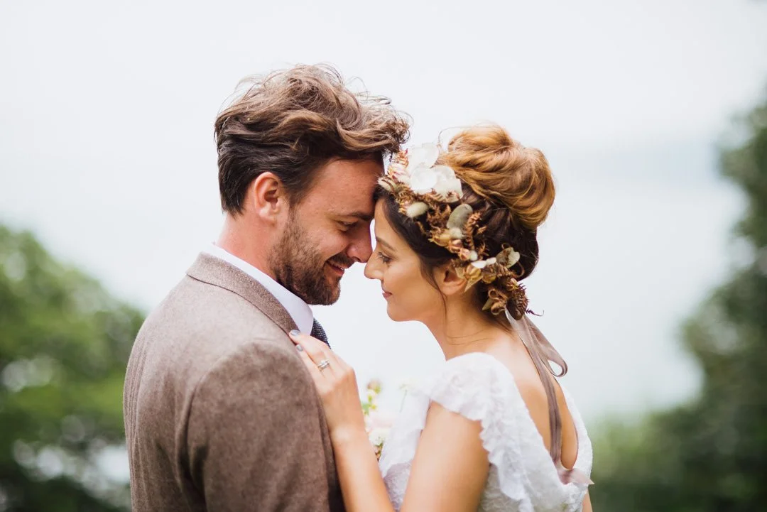 wedding dress ideas with flower crown