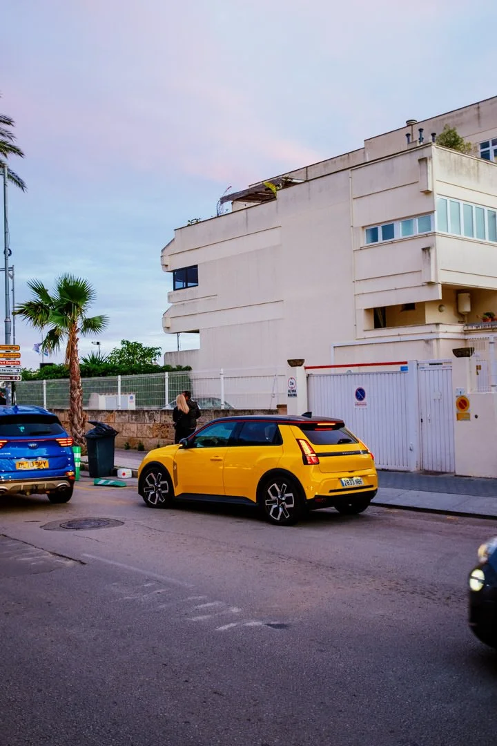 Yellow Citroen car during sunset Majorca