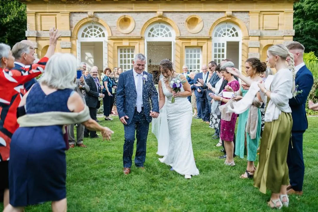 wedding confetti throw Hestercombe House taunton