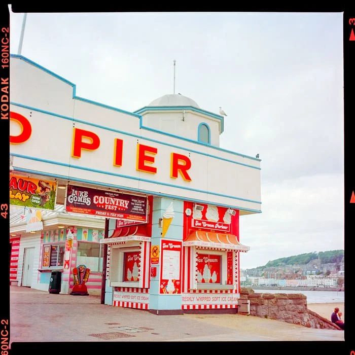 yashica mat-124g medium format camera, Weston super mare pier