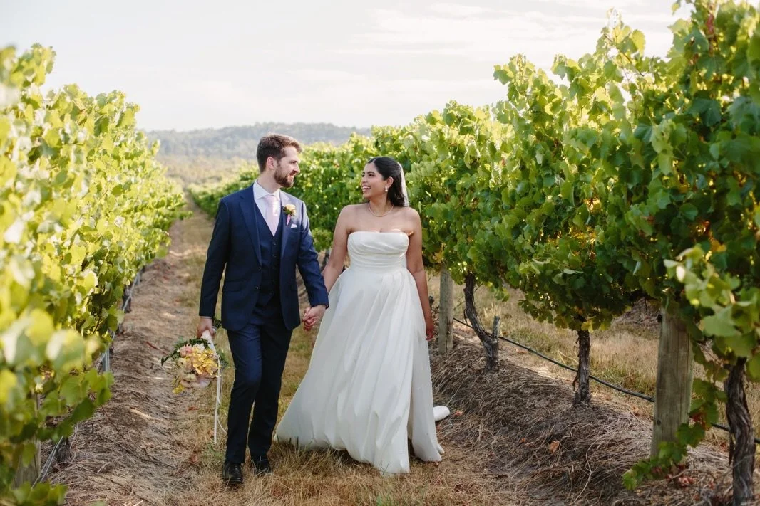 Summer lovin&rsquo; with Shenelle and Simon in the beautiful lush vineyards at @vinesoftheyarravalley 🌿