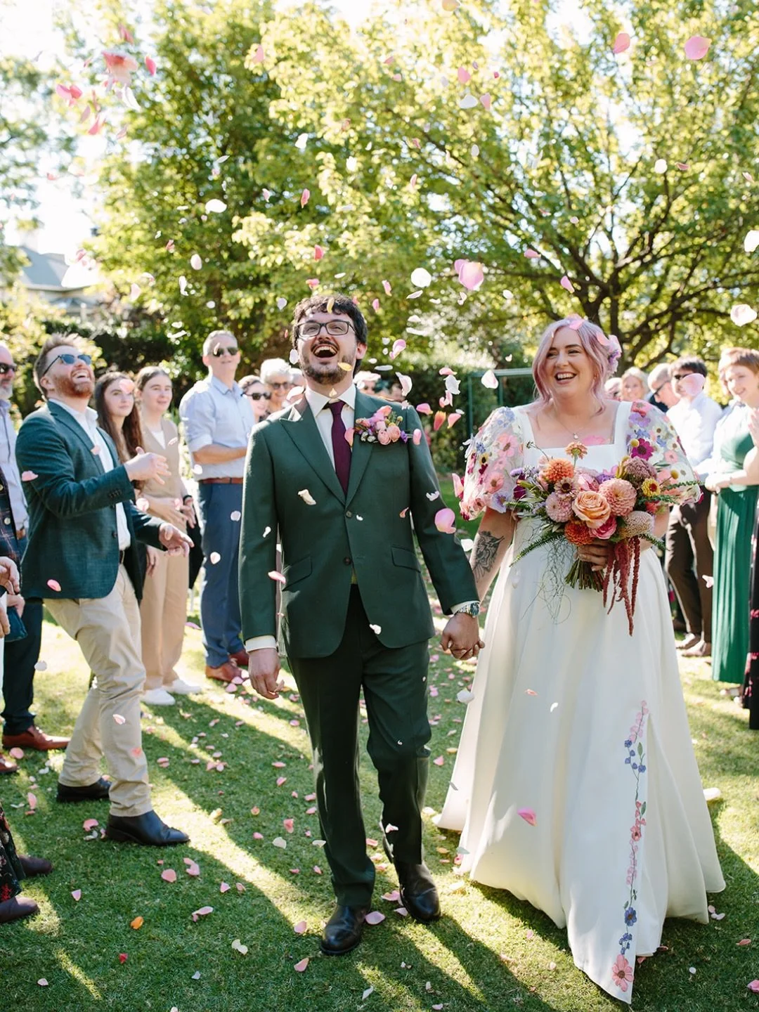 Quite literally the most perfect autumn day for Sally and Elliot&rsquo;s beautiful wedding! Gorgeous sunshine and orange butterflies floating through their heartfelt ceremony 🦋And we got to work with our absolute fave Emma from @sparrowweddings who 