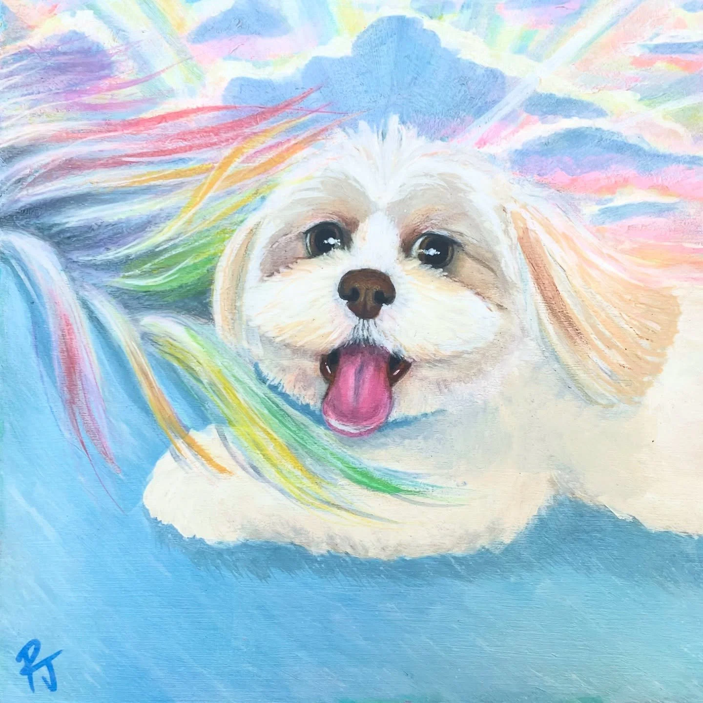 When a client says they want a portrait of their shitzu riding an ice blue unicorn with pastel pops of color&hellip;they get a portrait of their shitzu riding an ice blue unicorn with pastel pops of color. 😁 Ride Izzy! Ride! 

This pet portrait is a