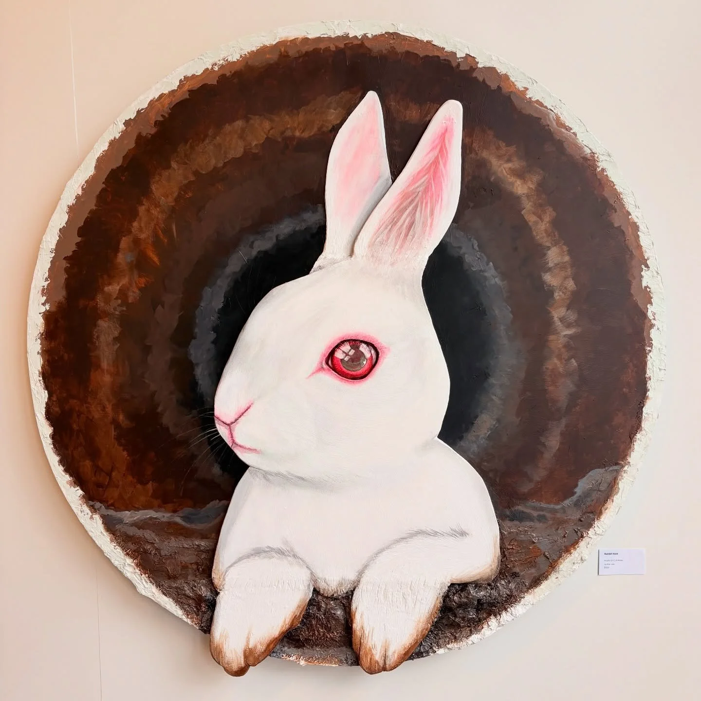 Sneak peak at the new show @ridgefieldartgallery now that Spring is springing. Spent the last few days helping to hang it and proud to have a few cut and layered wood acrylic paintings up. The biggest is 48&rdquo;x48&rdquo; and I accidentally built i