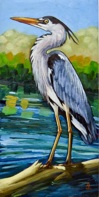 2022 No.1986 Haughty Heron (oil, 40 x 20 cm).jpeg