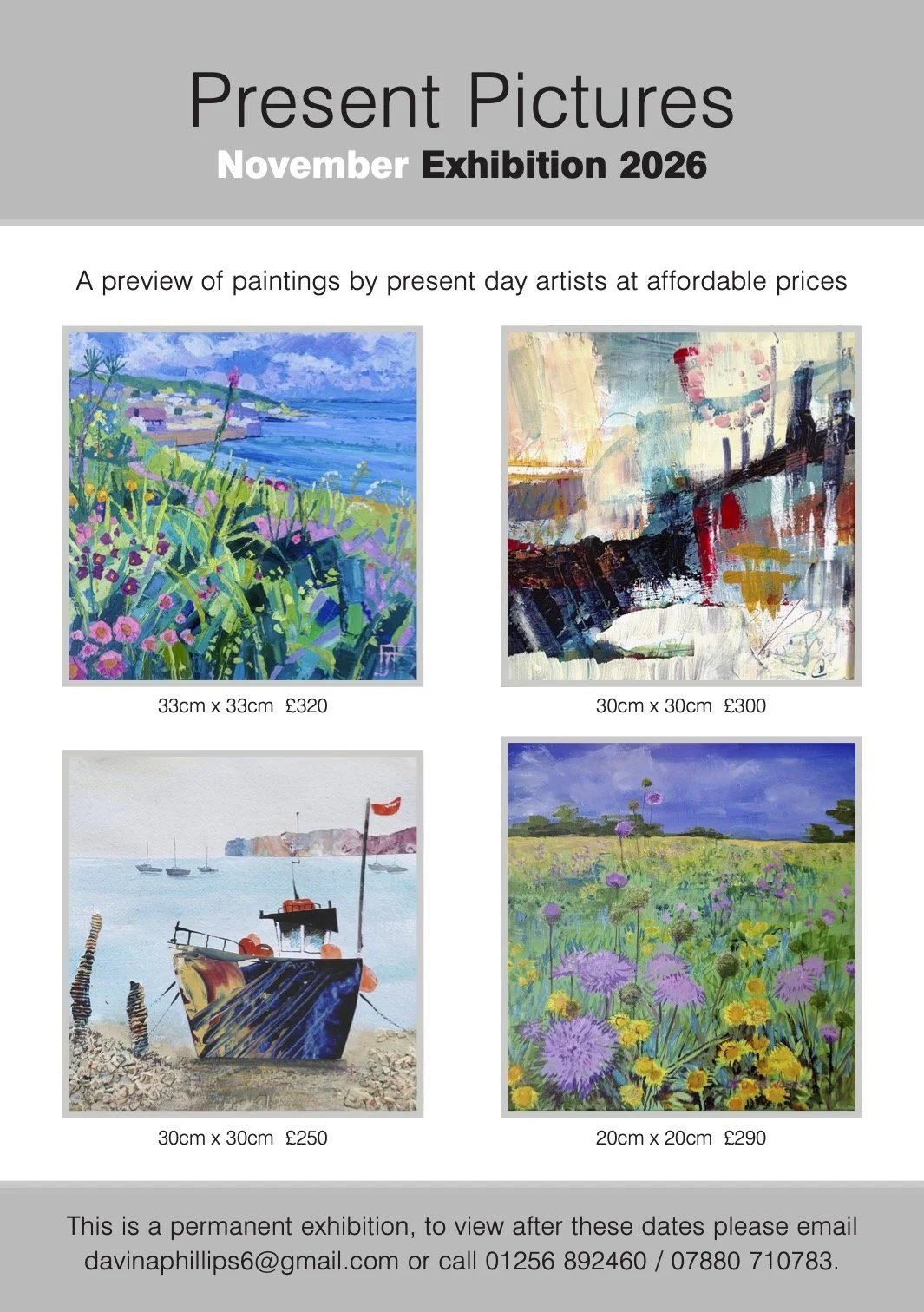 Present Pictures
20-22 November.  Wells in the Field Farm,
Whitchurch, Hampshire RG28 7NQ