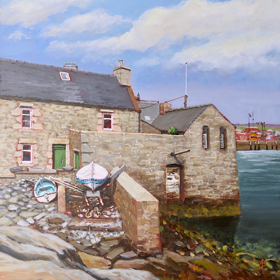 A lodberrie, Lerwick, Shetland - Acrylic, 12 x 12 inches (30 x 30 cm)