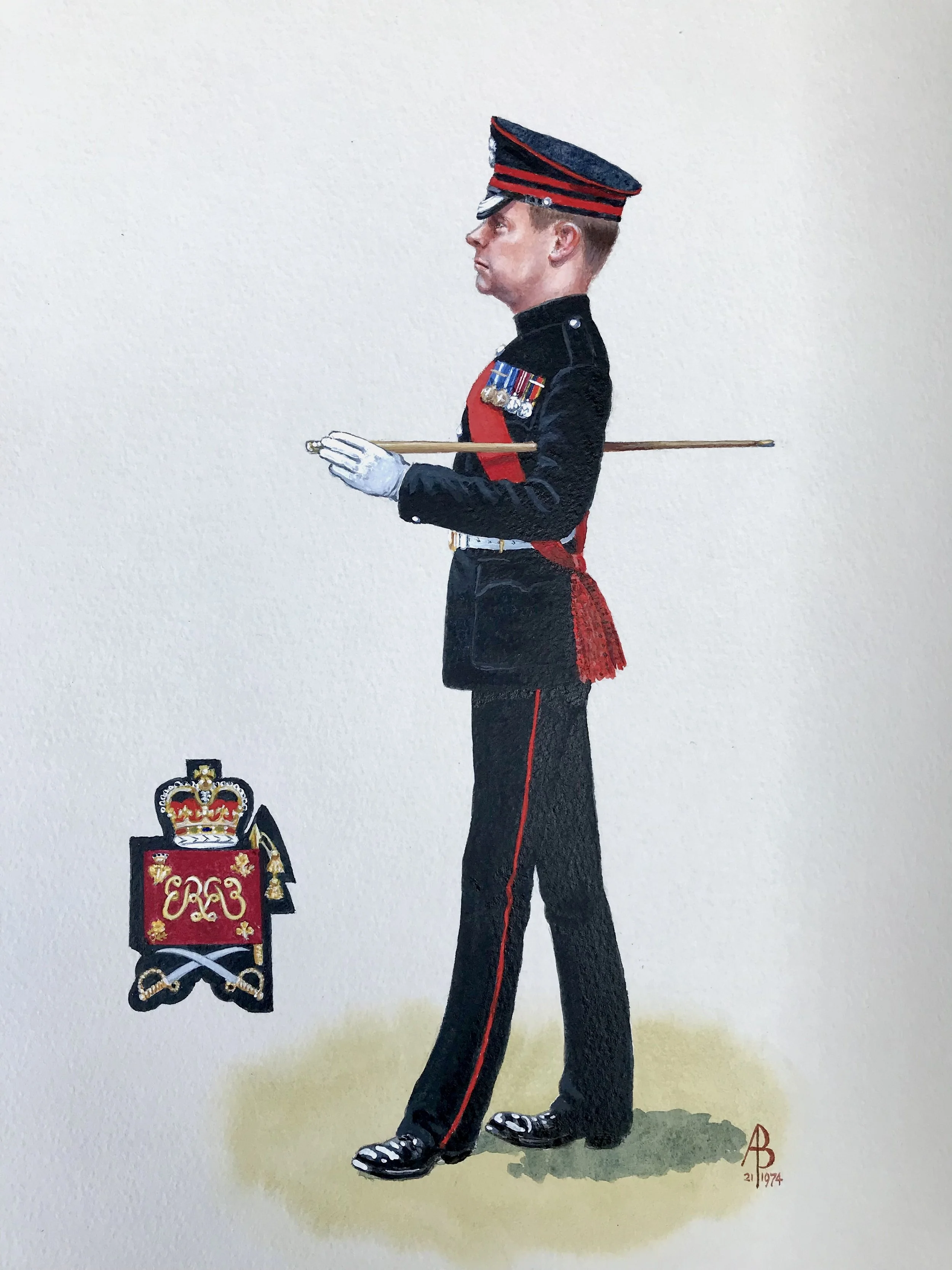 Caricature: WO2, HAC.  A private commission.