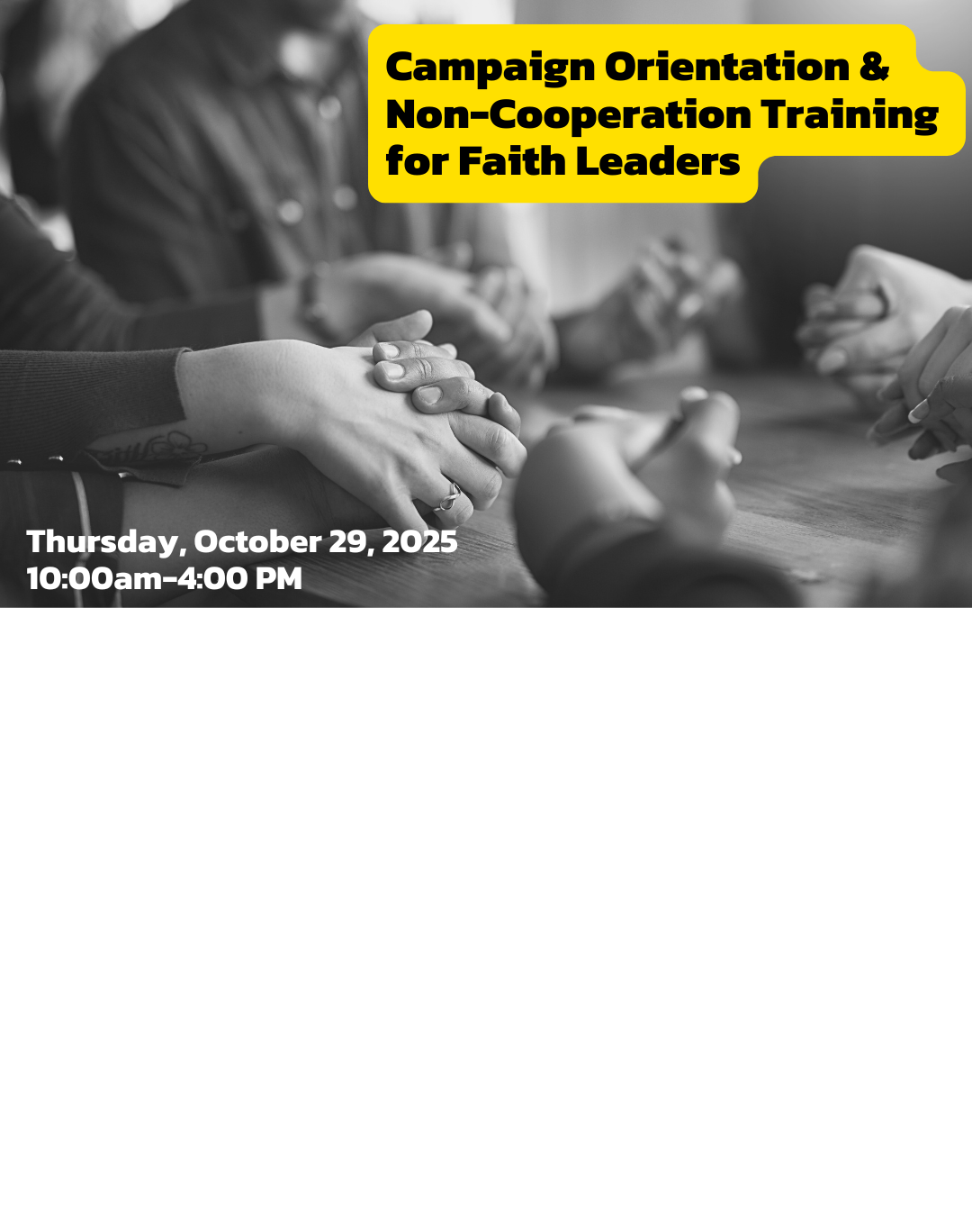 Orientation and Non-Cooperation Theory + Practice for Faith Leaders