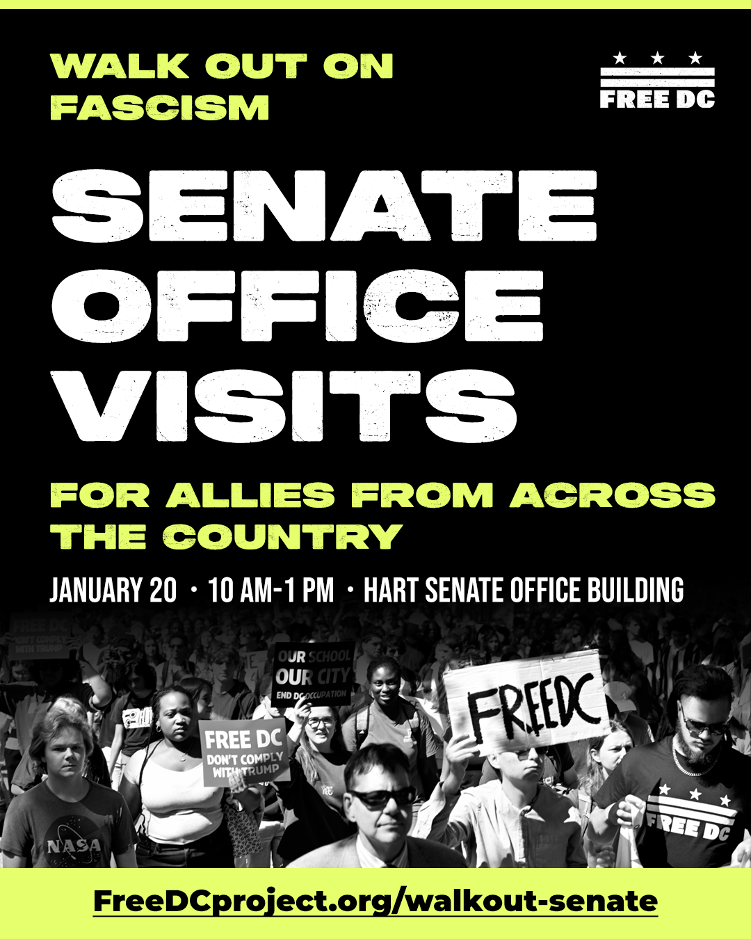Walk Out on Fascism: Senate Office Visits