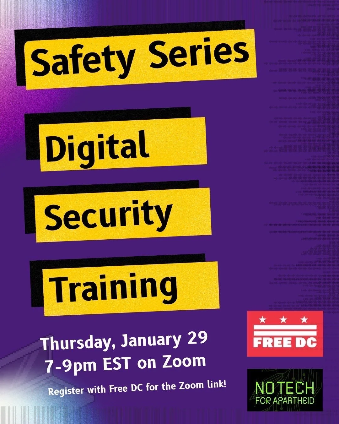 Digital Security Workshop with Free DC and No Tech for Apartheid