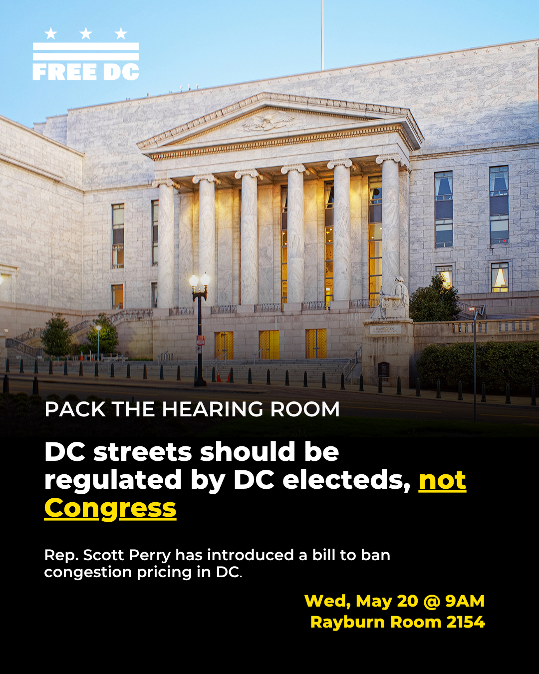 Pack the House Oversight Committee Meeting on Congestion Pricing in DC