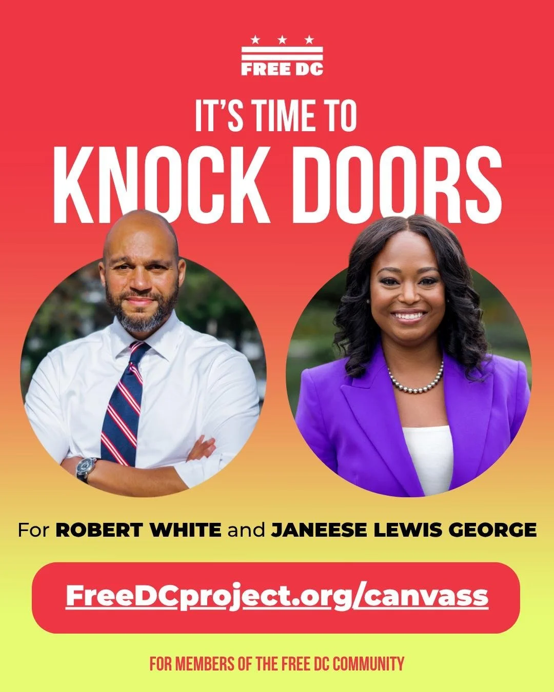 Meet Up then Canvass for Robert White + Janeese Lewis George