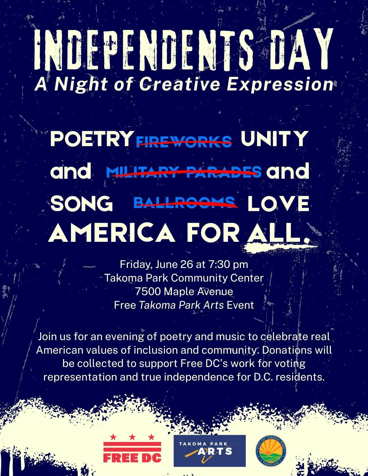INDEPENDENTS DAY: A Night of Creative Expression in Takoma