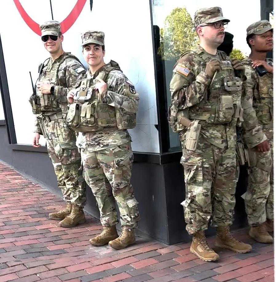 FOOTAGE: Gov. Gretchen Whitmer Sends Troops to Join Trump’s Army in Washington, DC, Armed and Without a Mission