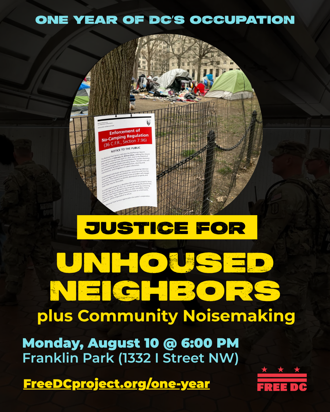 One Year of Occupation: Justice for Unhoused Neighbors + Community Noisemaking