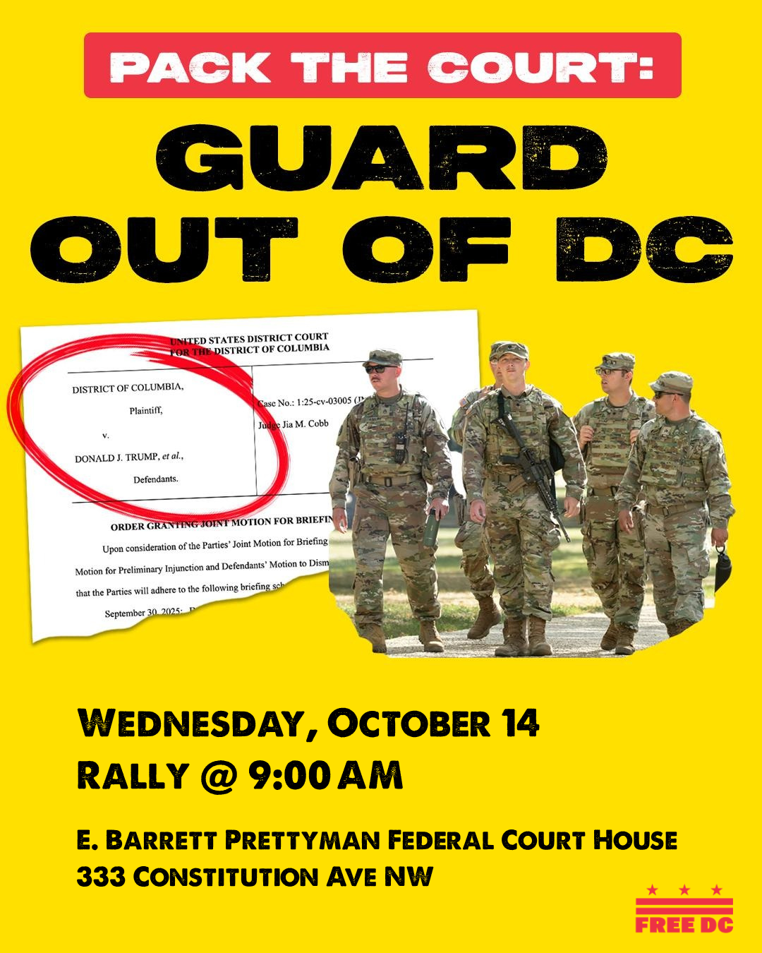 National Guard Out Now Rally + Pack the Court