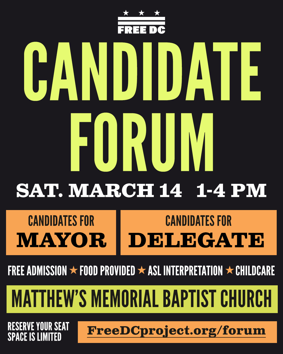 Free DC candidate forum